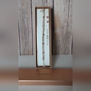 Anne Klein Heart Bracelet & Earrings Set NIB